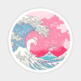 Psychodelic Bubblegum Kunagawa Surfer Cat Magnet